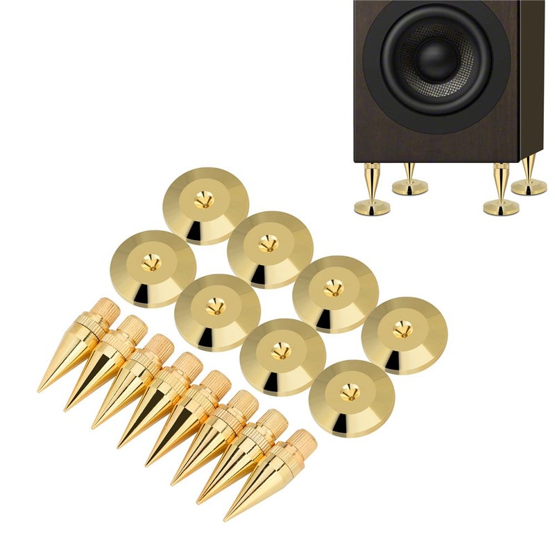 fosa Speaker Spike Pad Kit, Fosa 8 Pairs Pure Copper Spike Isolation Stand with Base Pad Feet Mat for Subwoofer CD Audio Amplifier (36mm) - Image 5